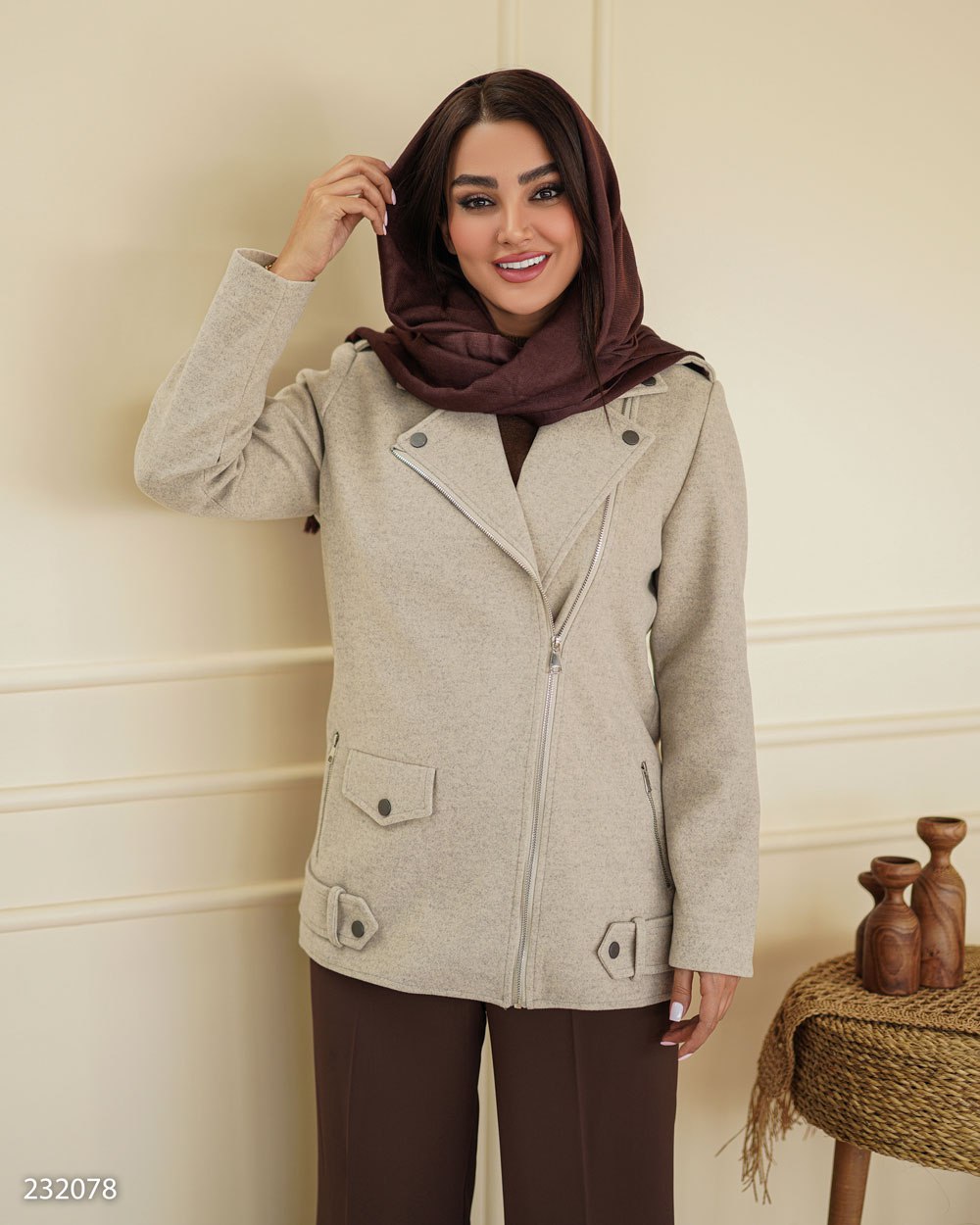 پالتو مدل بهارسا سایزبندی از ۳۶ تا ۴۶